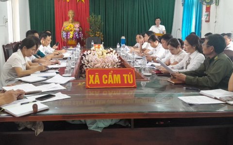 UBND  XÃ CẨM TÚ TỔ CHỨC HỘI NGHỊ GIAO BAN  THƯỜNG KỲ THÁNG 2 NĂM 2024